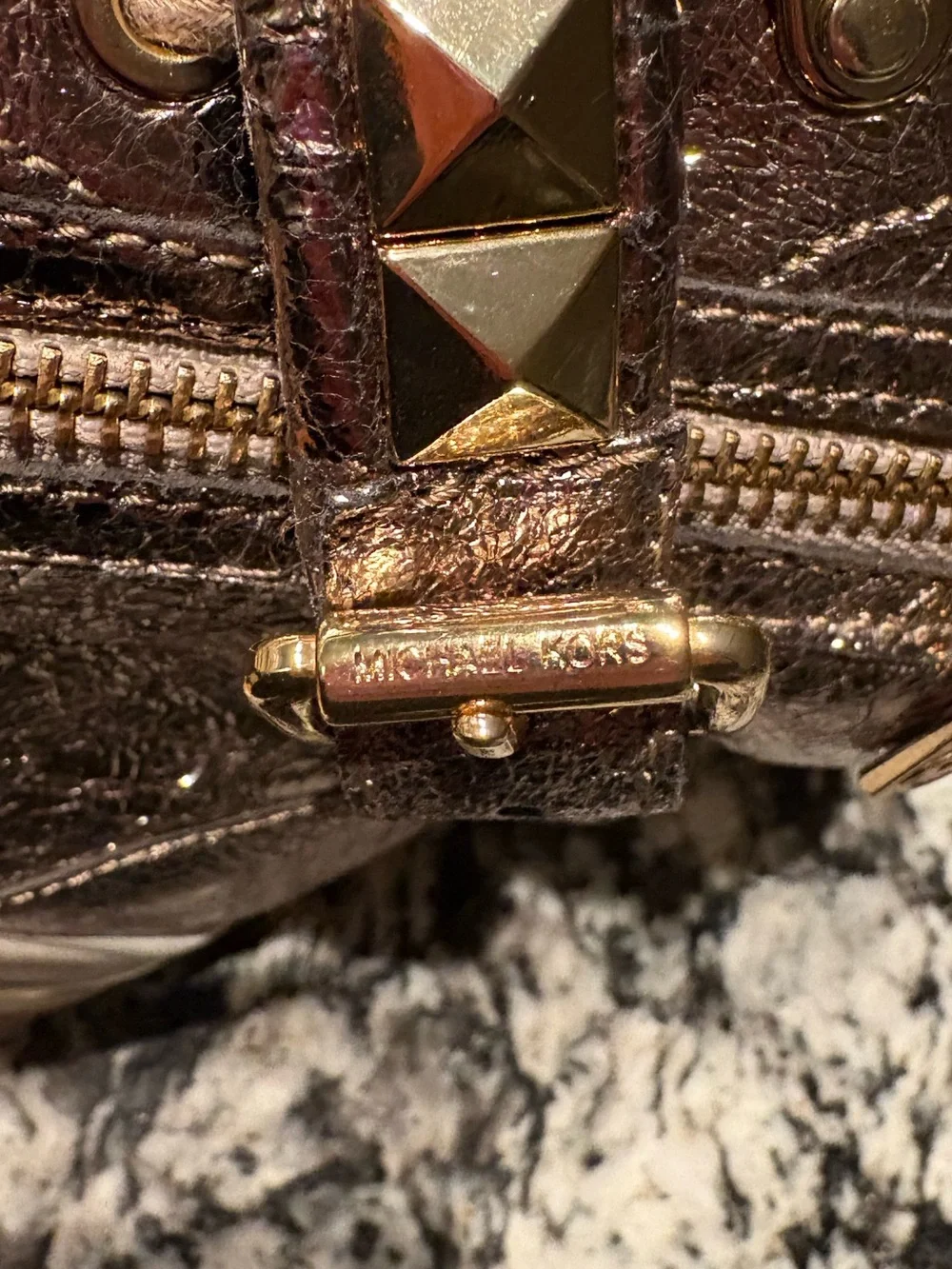 Michael Kors Glam Studded High Tops Shiny bronze Women’s Size 9